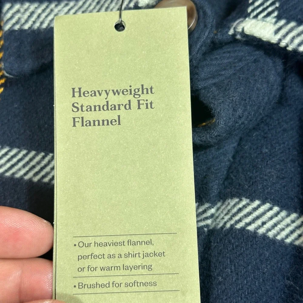 Goodfellow & Co Heavyweight Plaid Flannel Shirt Jacket Mens Size M Midnight Blue